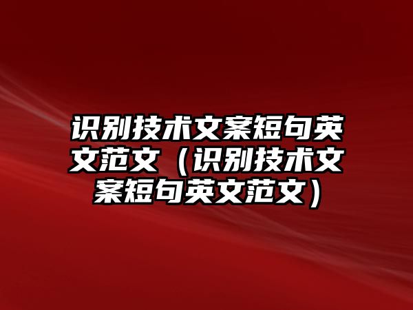 識別技術文案短句英文范文（識別技術文案短句英文范文）