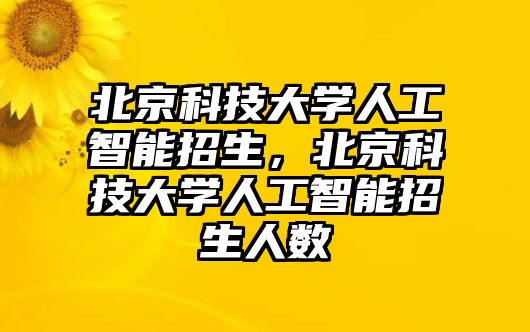 北京科技大學人工智能招生，北京科技大學人工智能招生人數(shù)