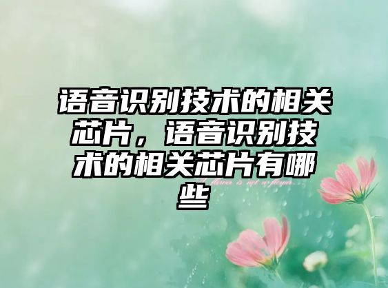 語音識別技術的相關芯片，語音識別技術的相關芯片有哪些