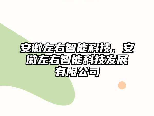 安徽左右智能科技，安徽左右智能科技發(fā)展有限公司