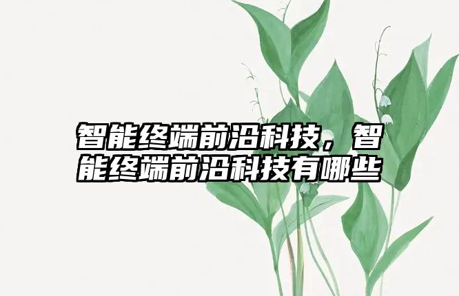 智能終端前沿科技，智能終端前沿科技有哪些