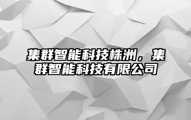 集群智能科技株洲，集群智能科技有限公司