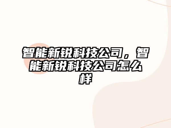 智能新銳科技公司，智能新銳科技公司怎么樣